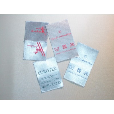 Satin sewing label silver gray 30x40 mm
