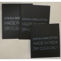 Textil-Etiketten schwarz Poly 40x35 mm